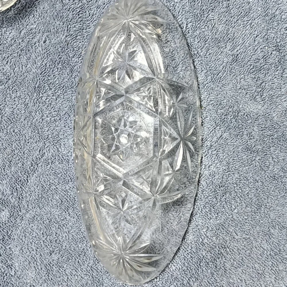 Vintage Anchor Hocking Star Of David Relish Dish ( EAPC ) 8.5 X 4 X 1.25 - Picture 5 of 6